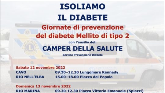 Organizzate quattro tappe del Camper della Salute per la prevenzione del diabete