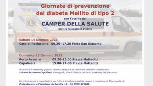 Isoliamo il diabete nuovi appuntamenti con il Lions Elba